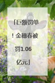 巨额罚单！金穗春被罚1.06亿元