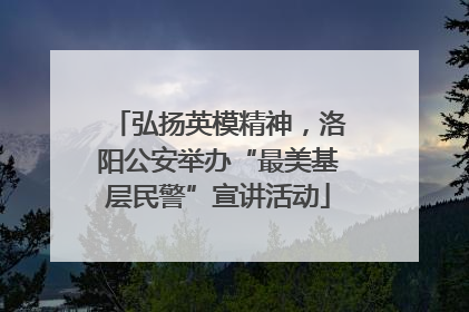 弘扬英模精神，洛阳公安举办“最美基层民警”宣讲活动