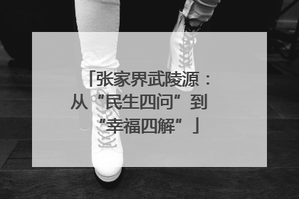 张家界武陵源：从“民生四问”到“幸福四解”