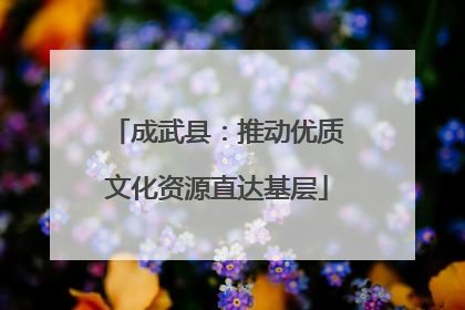 成武县：推动优质文化资源直达基层