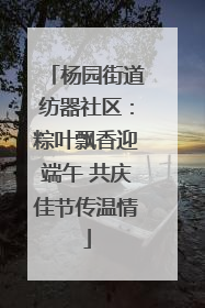 杨园街道纺器社区：粽叶飘香迎端午 共庆佳节传温情