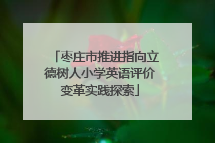 枣庄市推进指向立德树人小学英语评价变革实践探索