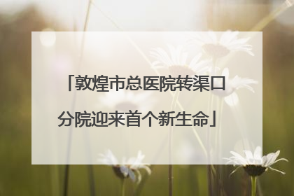 敦煌市总医院转渠口分院迎来首个新生命