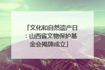 文化和自然遗产日：山西省文物保护基金会揭牌成立