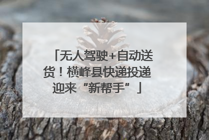 无人驾驶+自动送货！横峰县快递投递迎来“新帮手”