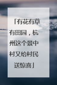 有花有草有田园，杭州这个景中村又给村民送惊喜