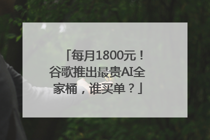 每月1800元！谷歌推出最贵AI全家桶，谁买单？
