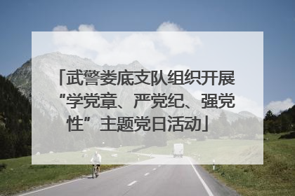 武警娄底支队组织开展“学党章、严党纪、强党性”主题党日活动