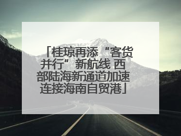 桂琼再添“客货并行”新航线 西部陆海新通道加速连接海南自贸港