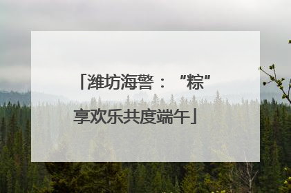 潍坊海警：“粽”享欢乐共度端午
