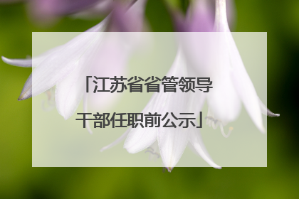 江苏省省管领导干部任职前公示