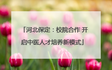 河北保定：校院合作 开启中医人才培养新模式