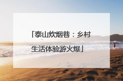 泰山炊烟巷：乡村生活体验游火爆