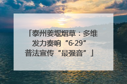 泰州姜堰烟草：多维发力奏响“6·29”普法宣传“最强音”