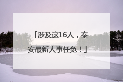 涉及这16人，泰安最新人事任免！