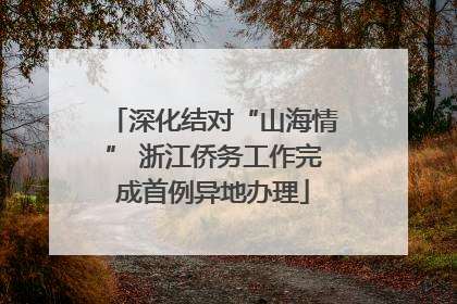 深化结对“山海情” 浙江侨务工作完成首例异地办理