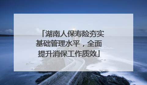 湖南人保寿险夯实基础管理水平，全面提升消保工作质效