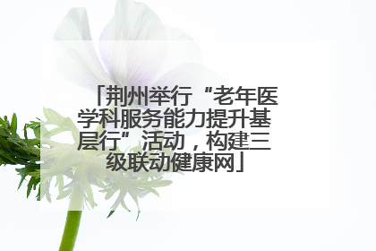 荆州举行“老年医学科服务能力提升基层行”活动，构建三级联动健康网