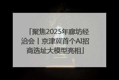 聚焦2025年廊坊经洽会丨京津冀首个AI招商选址大模型亮相