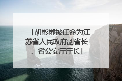 胡彬郴被任命为江苏省人民政府副省长、省公安厅厅长