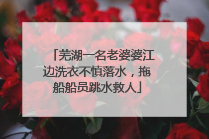 芜湖一名老婆婆江边洗衣不慎落水，拖船船员跳水救人