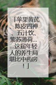 苹果黄芪、陈皮四神、五汁饮、紫苏薄荷……这届年轻人的养生局堪比中药房！