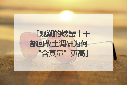 观潮的螃蟹丨干部回故土调研为何“含真量”更高