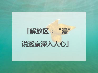 解放区：“漫”说巡察深入人心