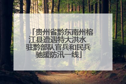 贵州省黔东南州榕江县遭遇特大洪水 驻黔部队官兵和民兵驰援防汛一线