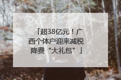 超38亿元！广西个体户迎来减税降费“大礼包”