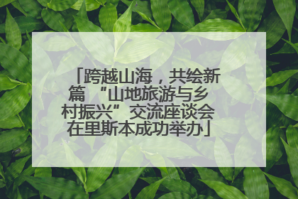跨越山海，共绘新篇 “山地旅游与乡村振兴”交流座谈会在里斯本成功举办