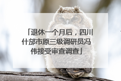 退休一个月后，四川什邡市原三级调研员冯伟接受审查调查
