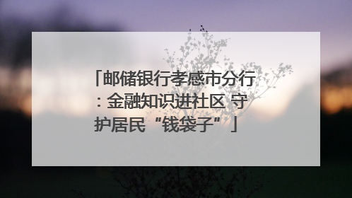 邮储银行孝感市分行：金融知识进社区 守护居民“钱袋子”