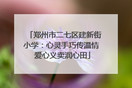 郑州市二七区建新街小学：心灵手巧传温情 爱心义卖润心田
