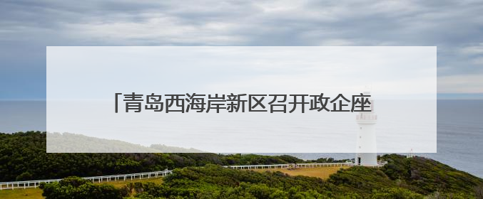 青岛西海岸新区召开政企座谈会，畅谈服务民生新举措