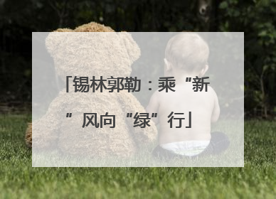 锡林郭勒：乘“新”风向“绿”行