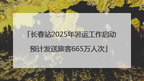 长春站2025年暑运工作启动 预计发送旅客665万人次