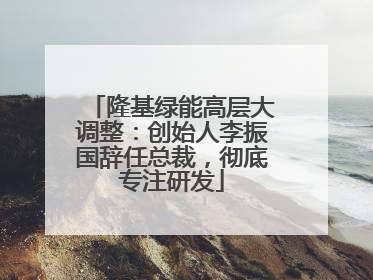 隆基绿能高层大调整：创始人李振国辞任总裁，彻底专注研发
