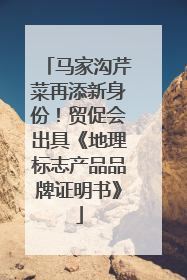 马家沟芹菜再添新身份！贸促会出具《地理标志产品品牌证明书》