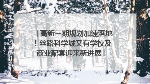 高新三期规划加速落地！丝路科学城又有学校及商业配套迎来新进展
