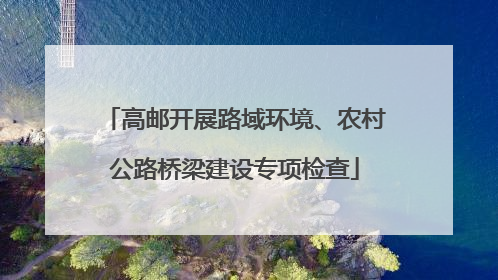高邮开展路域环境、农村公路桥梁建设专项检查