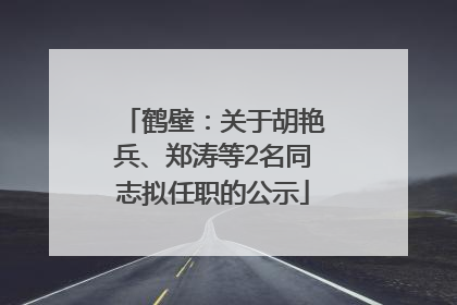 鹤壁：关于胡艳兵、郑涛等2名同志拟任职的公示