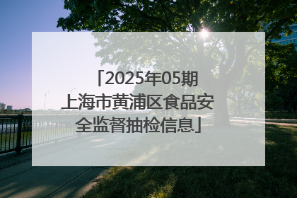 2025年05期上海市黄浦区食品安全监督抽检信息