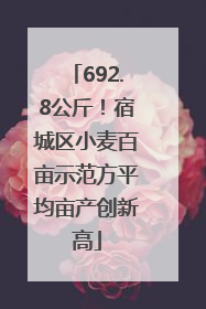 692.8公斤！宿城区小麦百亩示范方平均亩产创新高