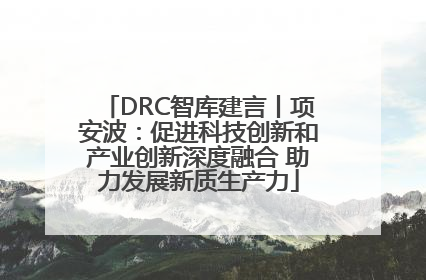 DRC智库建言丨项安波：促进科技创新和产业创新深度融合 助力发展新质生产力